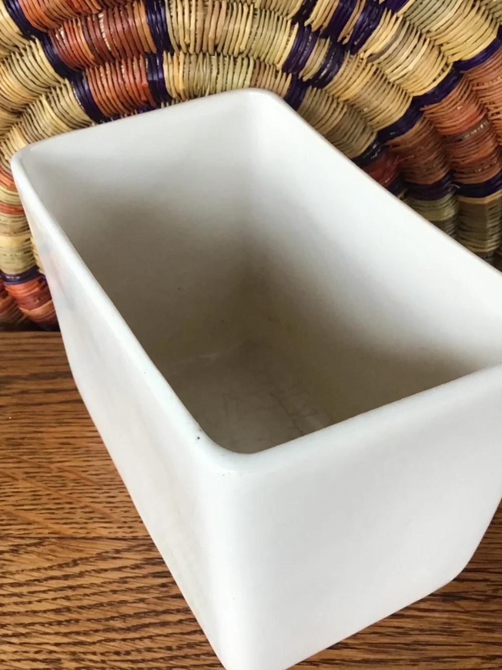 Vintage McCoy Pottery Rectangular Pillow Planter Vase USA MCM White